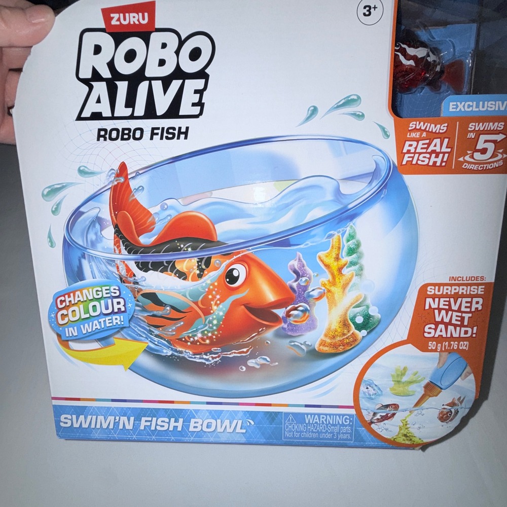 Zuru Robo Alive Robo Fish‎ Swim'n Fish Bowl Kids OS Orange NEW Color Change
